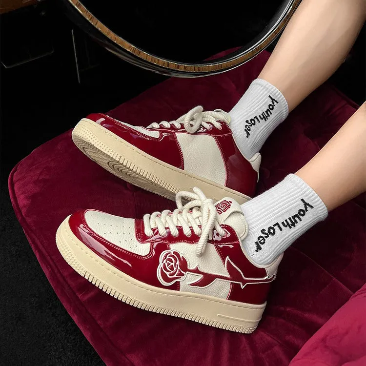 Red Rose Aesthetic Sneakers