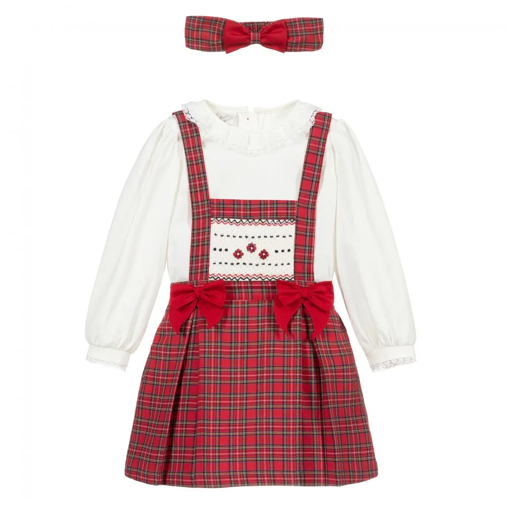 Red Tartan Skirt Set