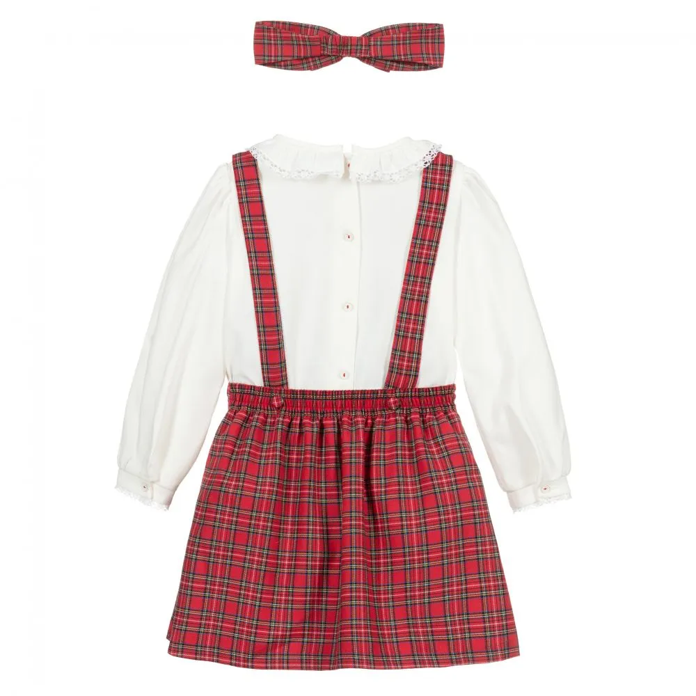 Red Tartan Skirt Set