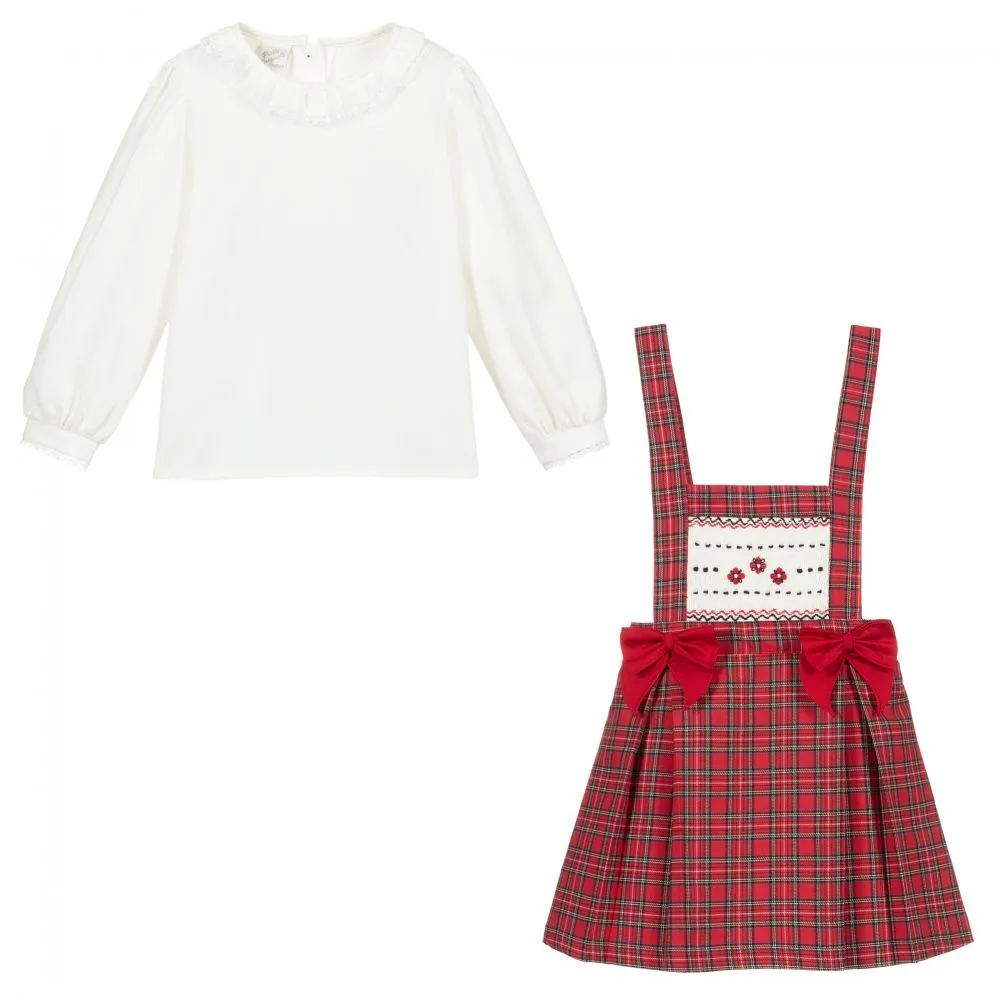 Red Tartan Skirt Set