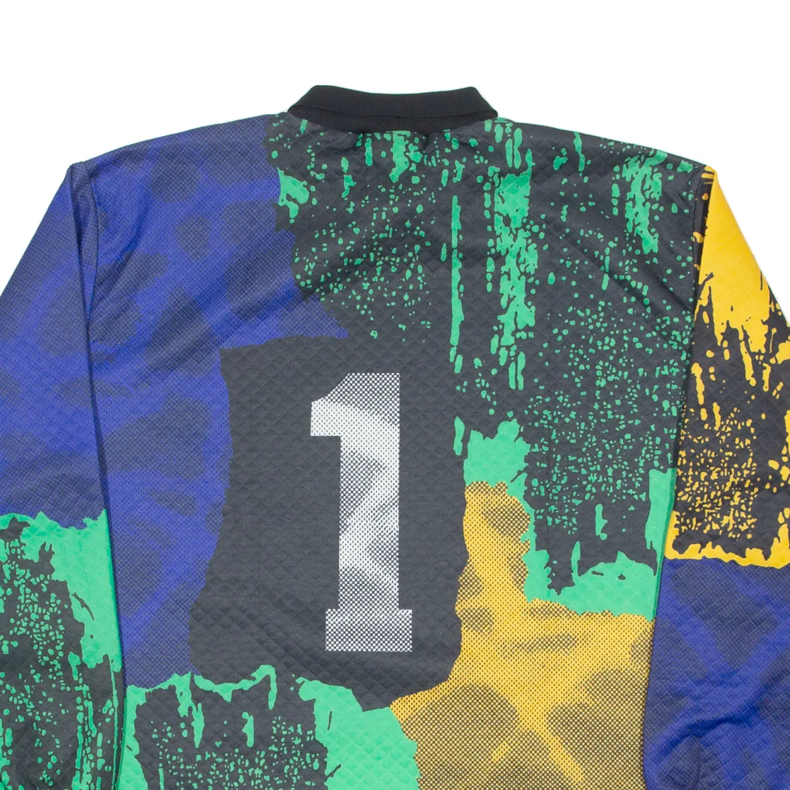 REEBOK Goalkeeper Mens Football Shirt Jersey Black Long Sleeve Collared L