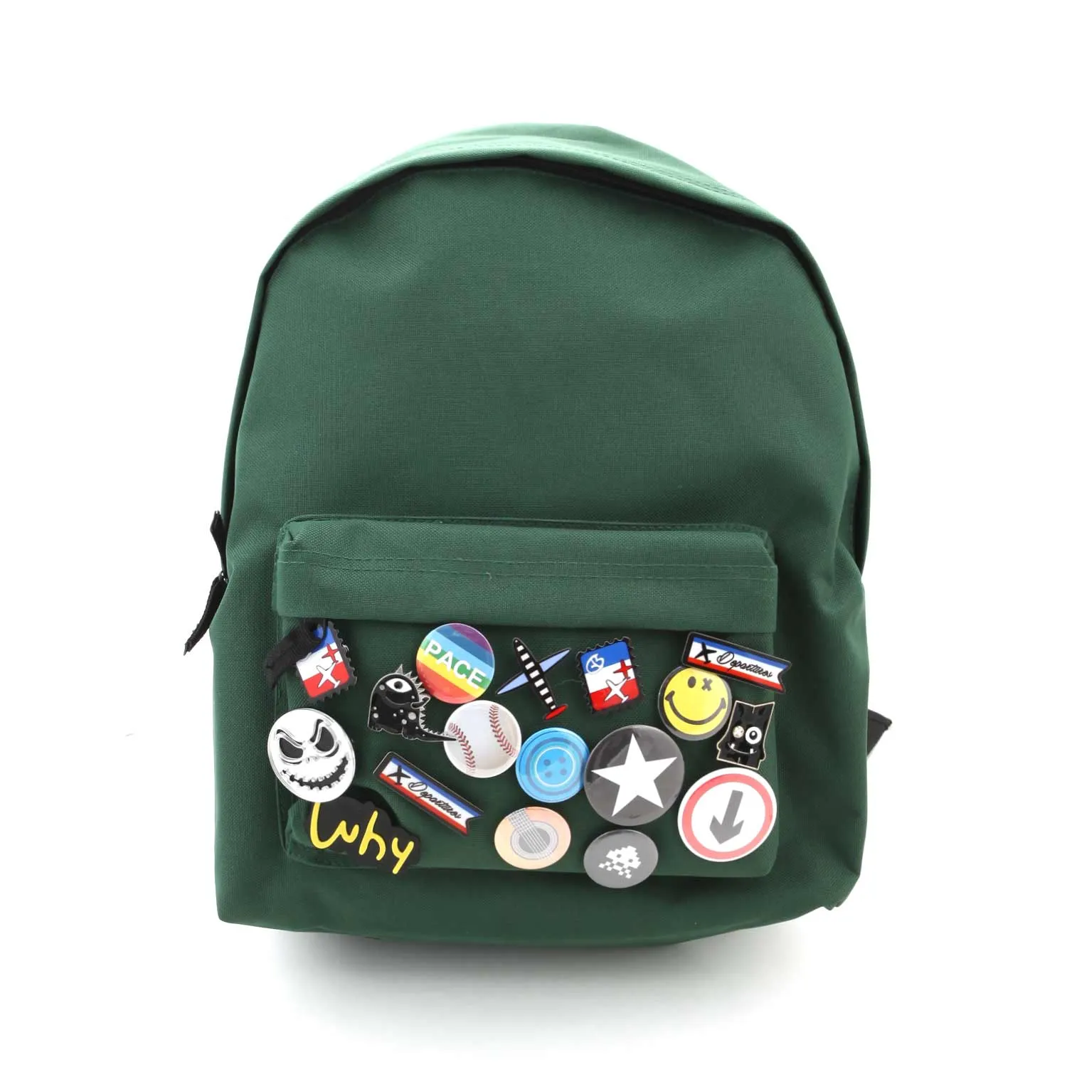 Regina Green Backpack With Pins For Girls And Teenagers
