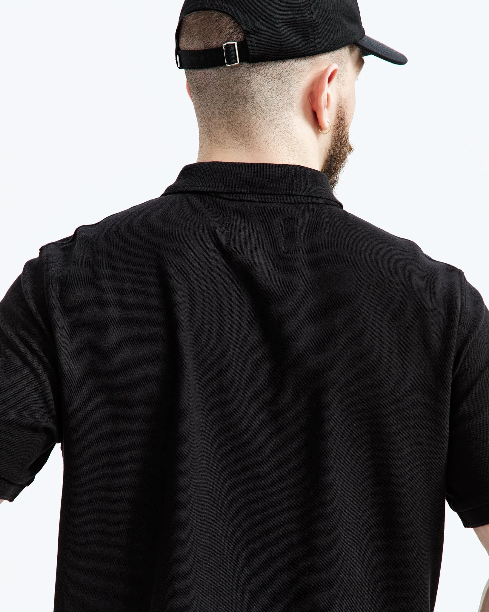 Reigning Champ   Classic Pique Polo Black