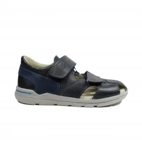 Ricosta Kaspi | Navy Leather | Boys Rip Tape Closed In Sandals