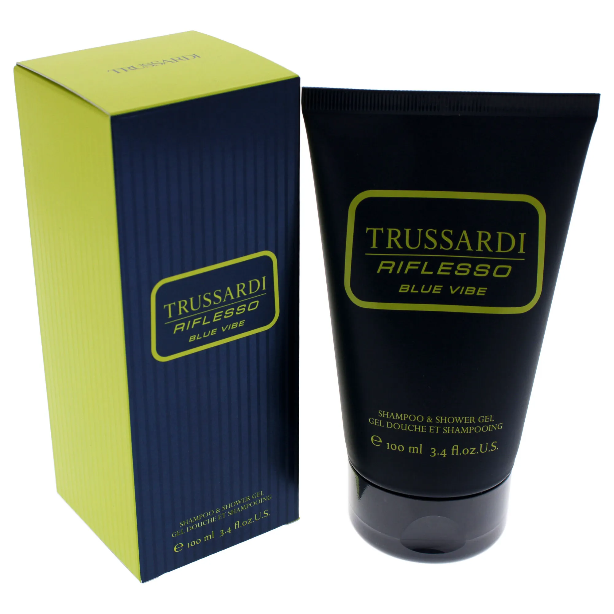 Riflesso Blue Vibe by Trussardi for Men - 3.4 oz Shampoo and Shower Gel