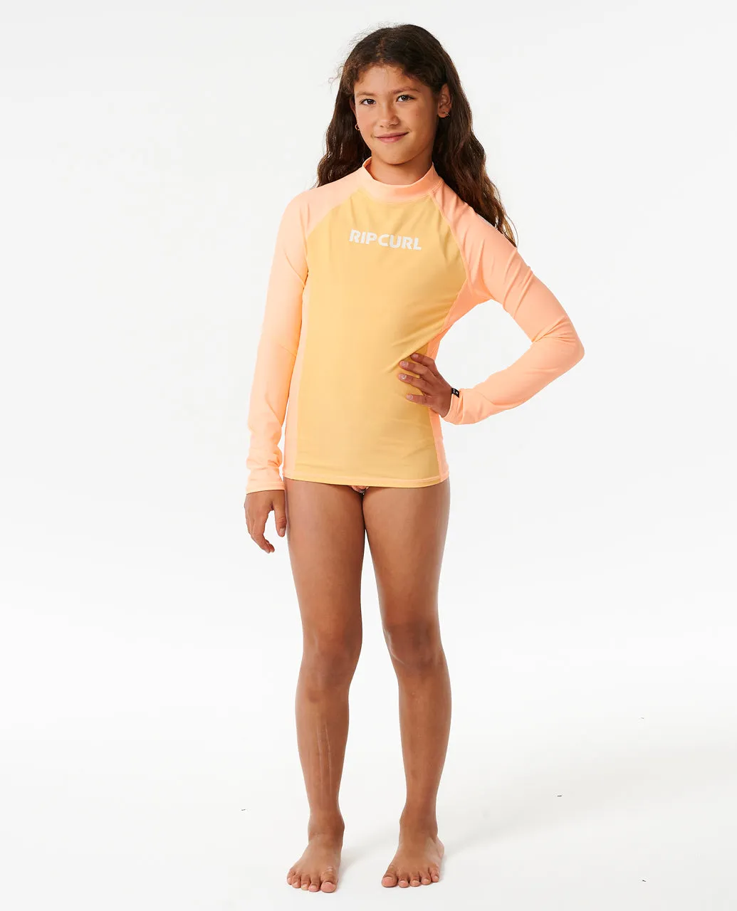 Rip Curl Kids Classic Surf UPF 50 Long sleeve Rash Vest - Orange