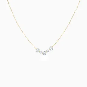 Rising Star Diamond Tennis Necklace (Large and Small Diamonds)