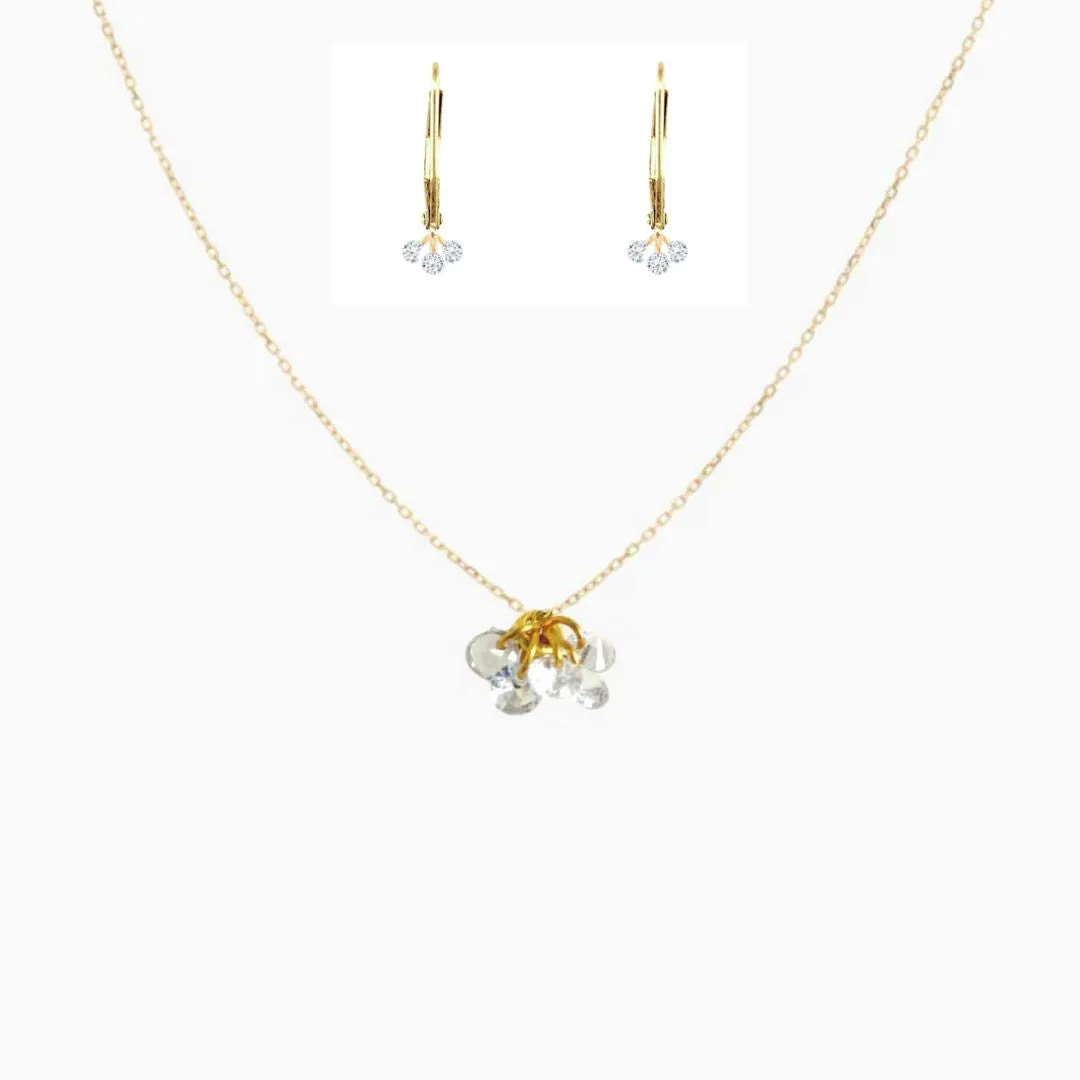 Rising Star Waterfall Tennis Necklace with Hoop Earrings Gift Set