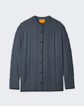 Rossella Cable Cardigan - Charcoal