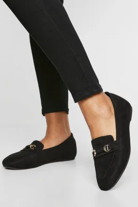 Round Toe Single Bar Trim Loafers