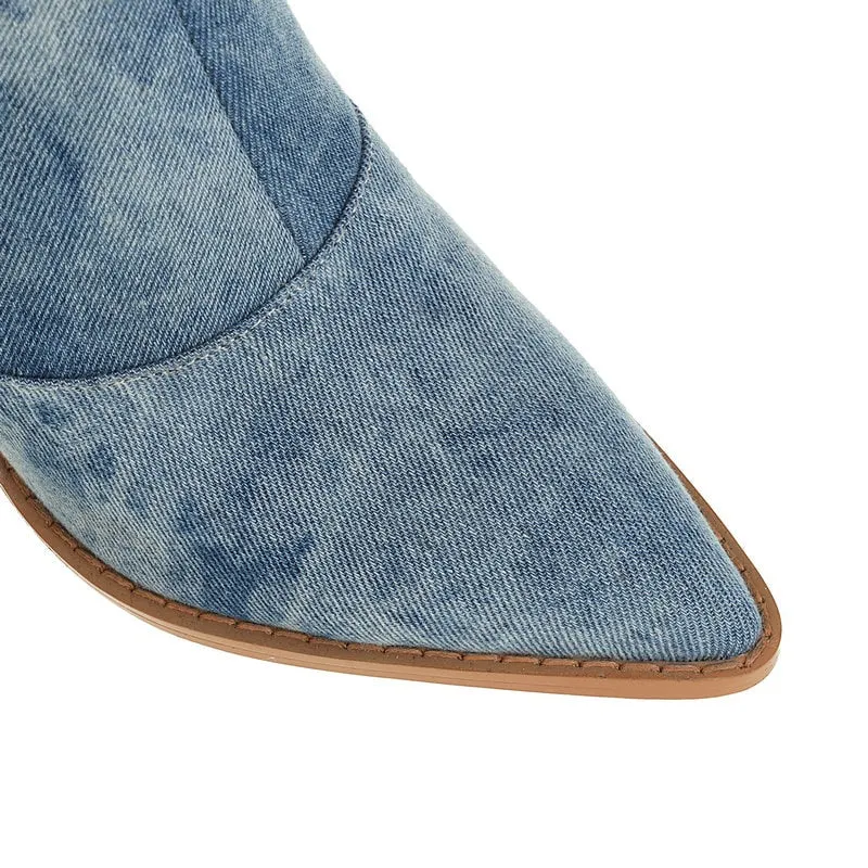 Sadie Knee High Denim Boots