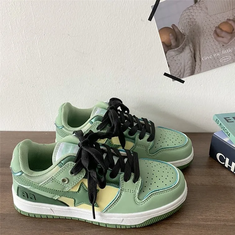 Sage Green Star Sneakers