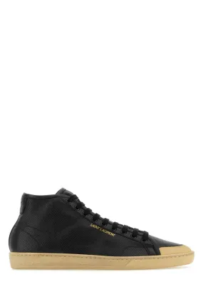 Saint Laurent Black Leather Court Classic Sneakers