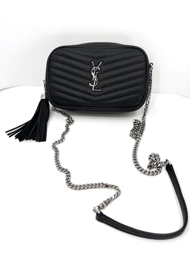 SAINT LAURENT GRAIN DE POUDRE MINI LOU CAMERA BAG
