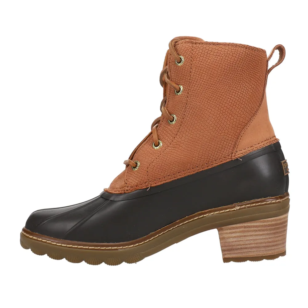 Saltwater Heel Embossed Lace Up Boots