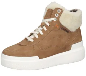 SANSIBAR stivaletti da donna con fodera in pelle di agnello scarpe in vera pelle sneakers alte foderate 1082852 marrone