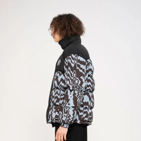 Santa Cruz Acidic Mens Puffer Jacket - Black/Blue Grey