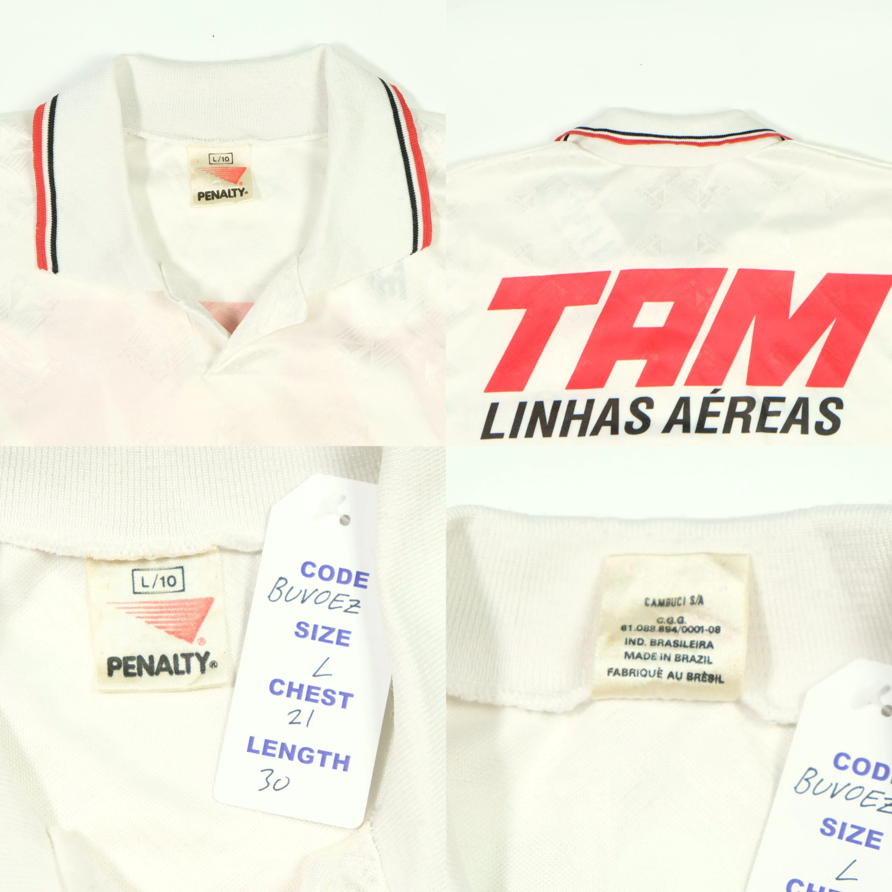 Sao Paulo Home Football Shirt 1993/1994 Penalty Large