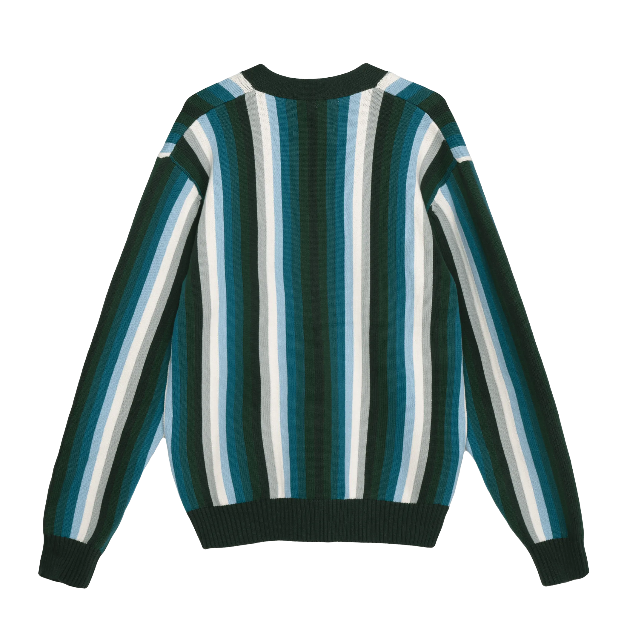 Seeing Green Cardigan - Blue Stripe