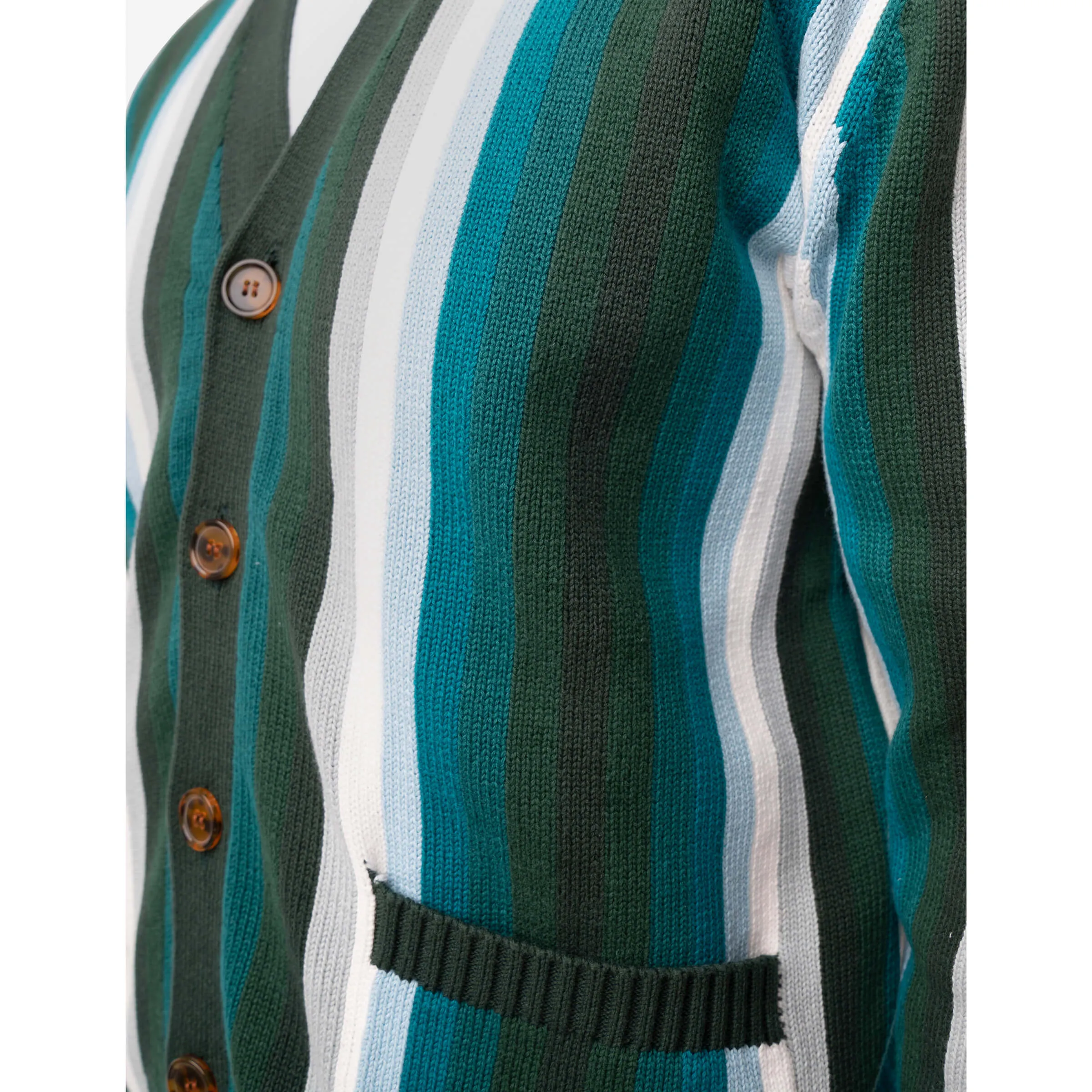 Seeing Green Cardigan - Blue Stripe