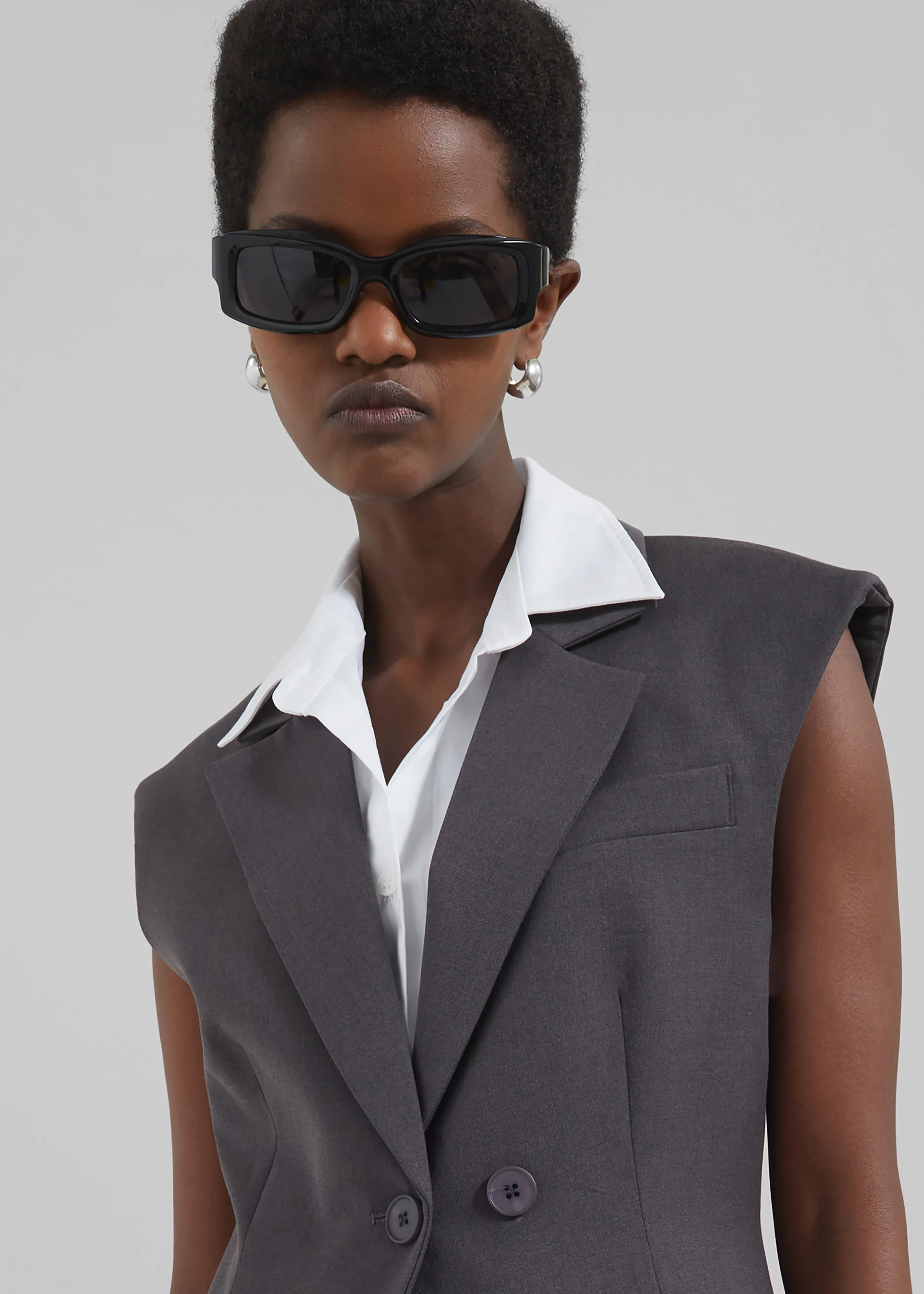 Shari Layered Vest - Charcoal