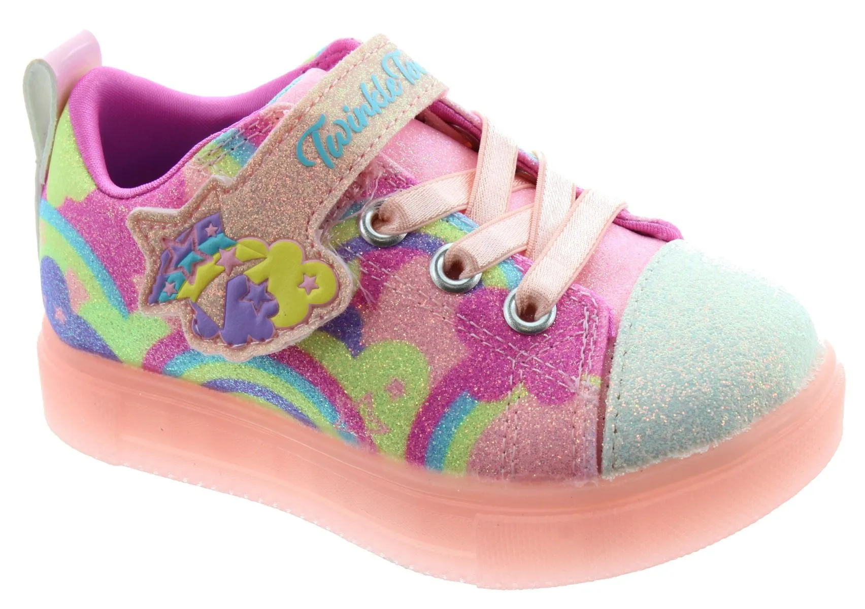 SKECHERS Kids 314749 Twinkle Sparks Light Up Trainers In Coral Multi