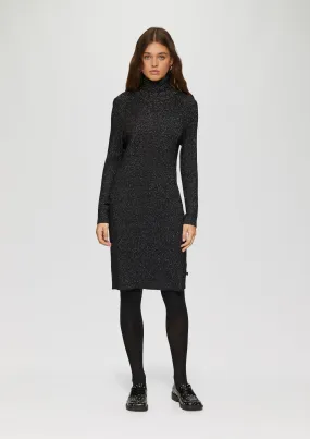 Slim-fitting rib knit dress with a glitter effect