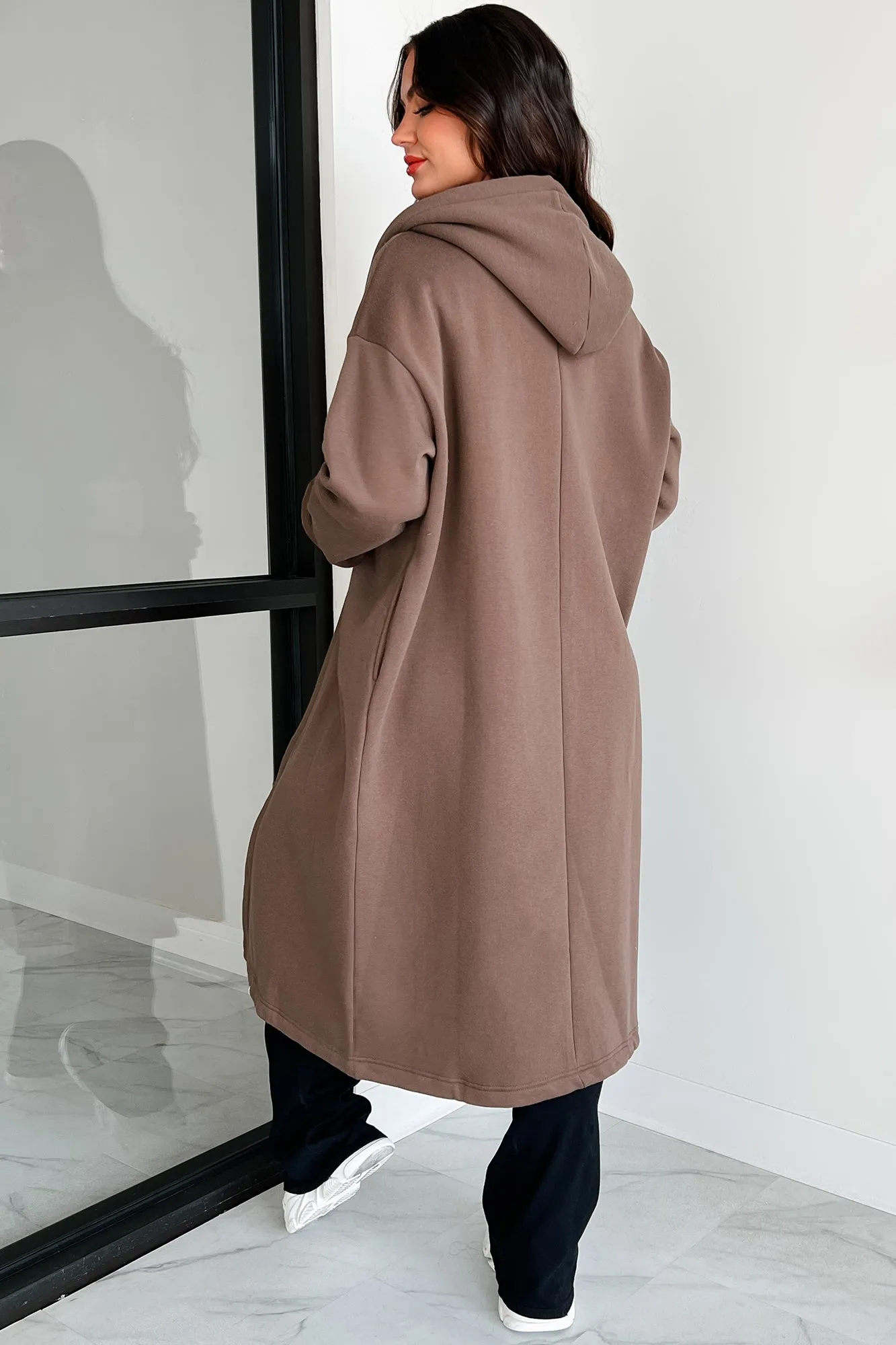 Slumbering Beauty Hooded Longline Cardigan (Brown)