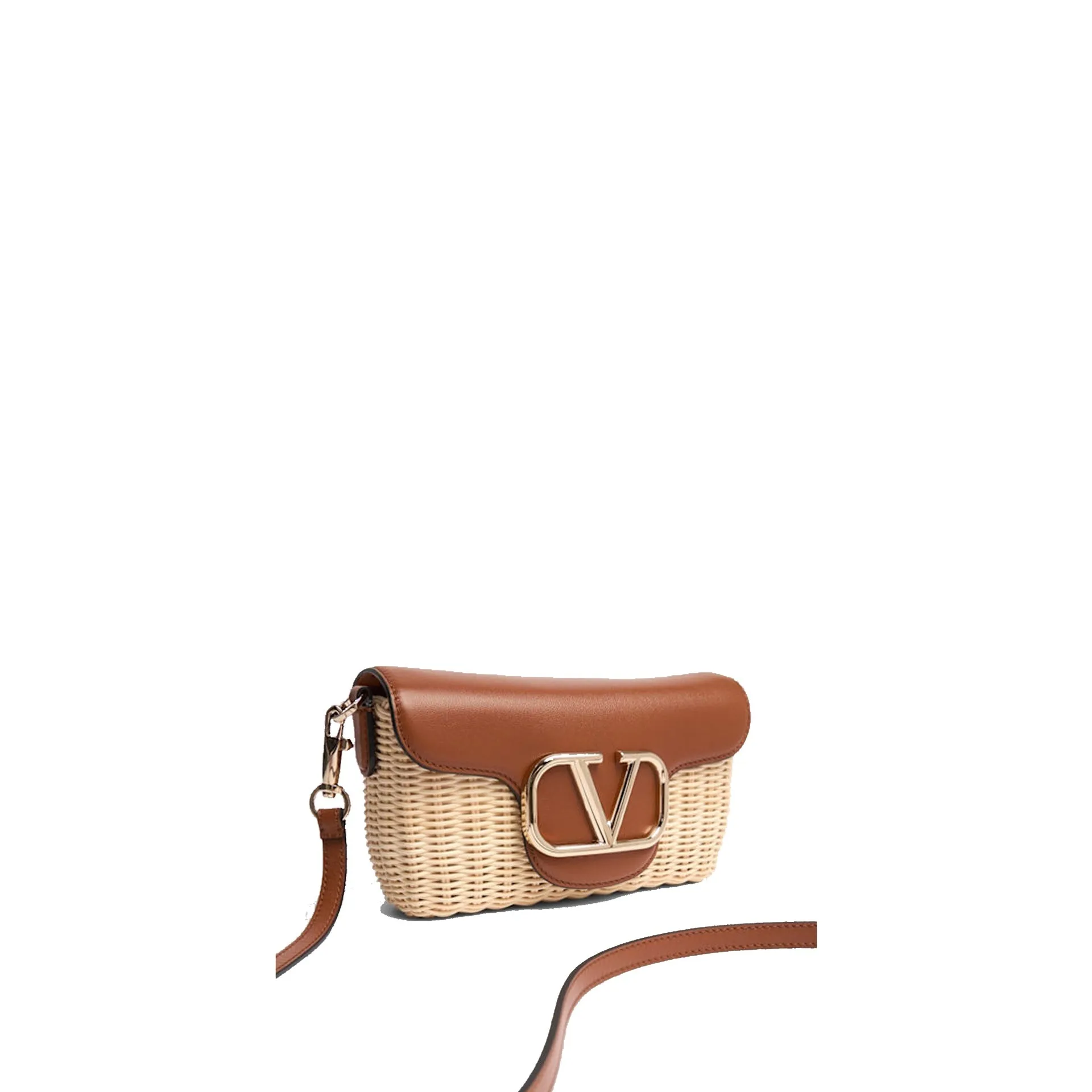 Small Loco in Raffia and Leather Shoulder Bag