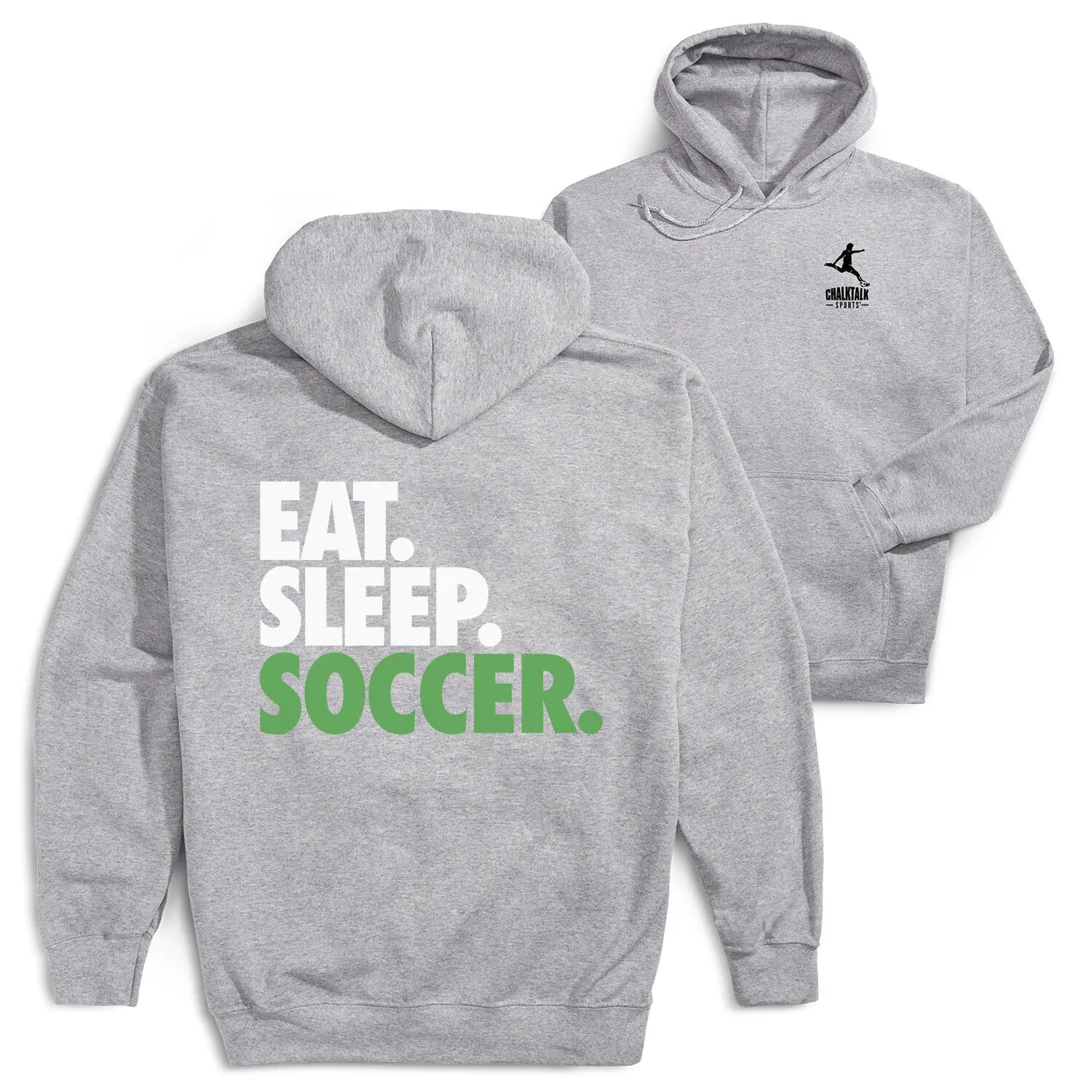 Soccer Hooded Sweatshirt - Eat. Sleep. Soccer (Back Design) 