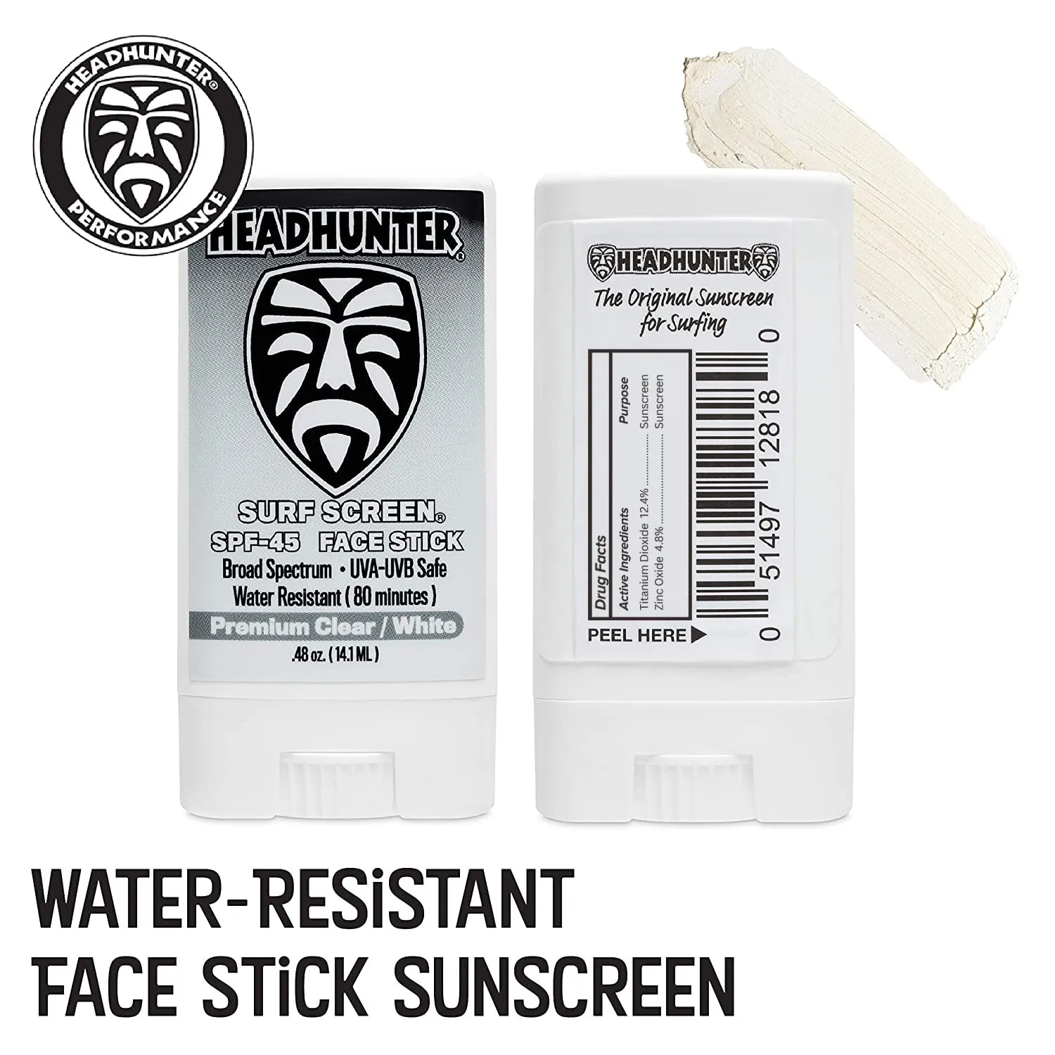 SPF 45 Mineral Sunscreen Face Stick - 3 Pack Clear/White