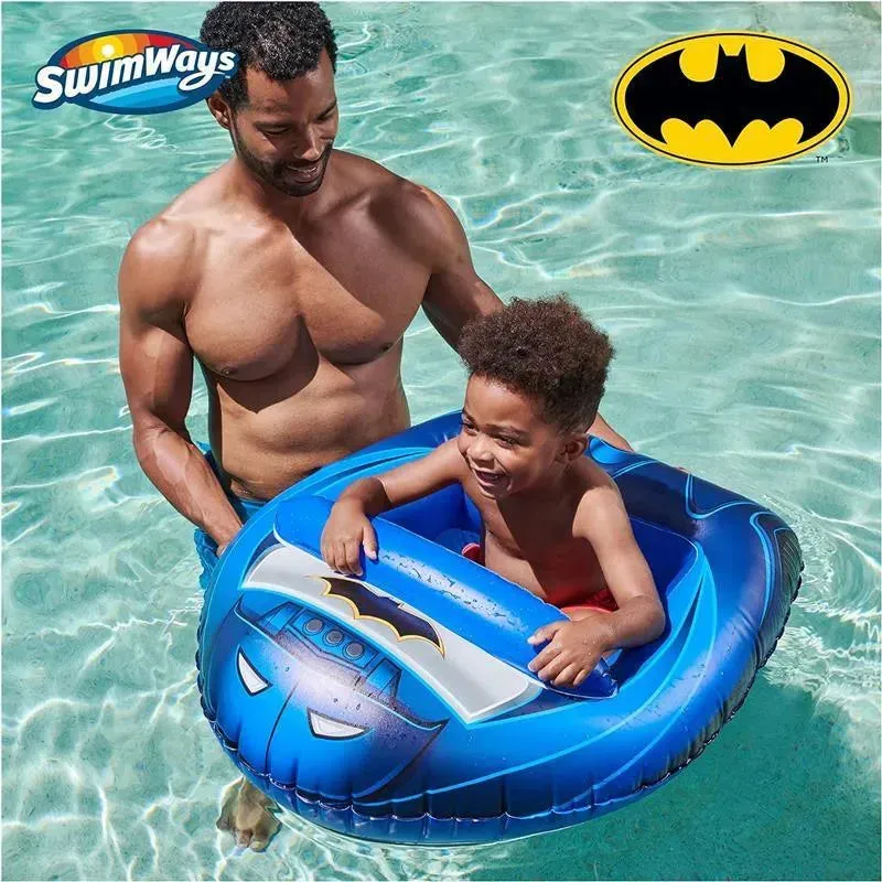 Spin Master - Swimways DC Batman Batmobile Inflatable Water Boat Vehicle, for Kids Aged 3 & Up