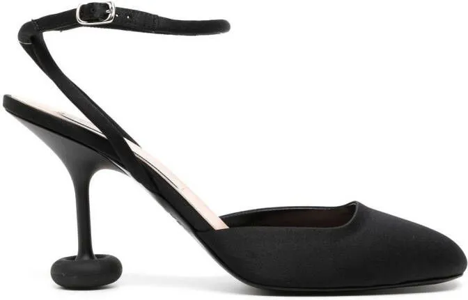 Stella McCartney 95 round-toe ankle-strap sandals Black