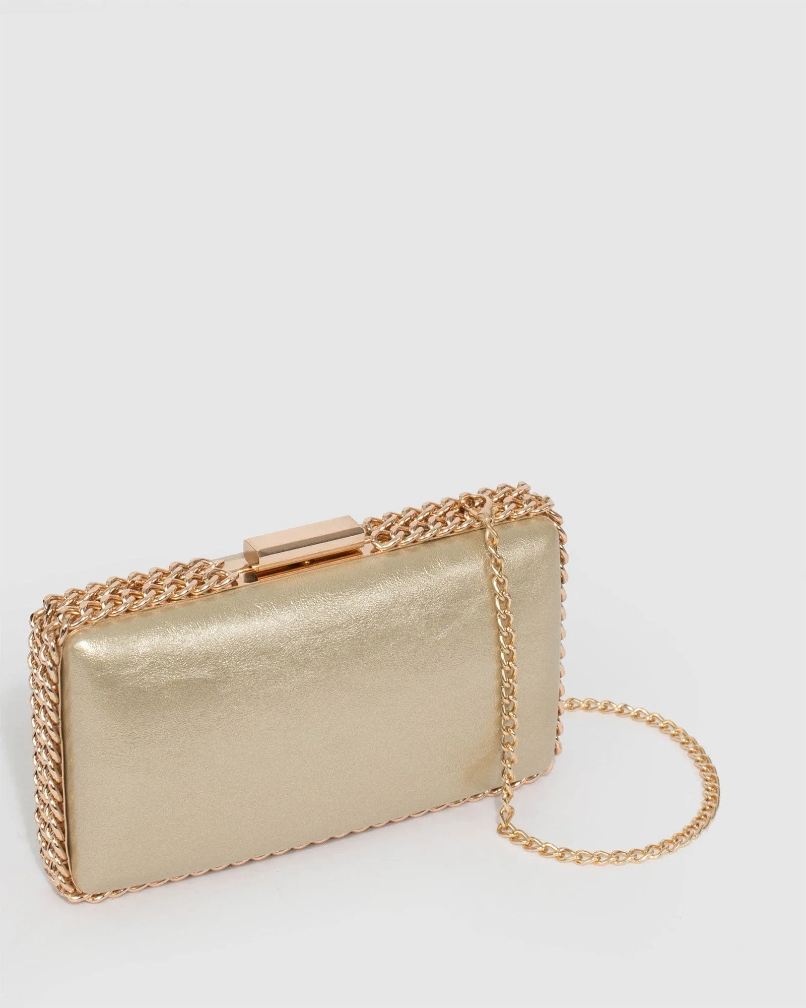 Steph Chain Gold Clutch Bag