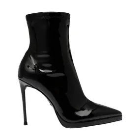 Steve Madden KAYLANI Scarpe Donna Stivaletto in Vernice Tacco 10 cm Black