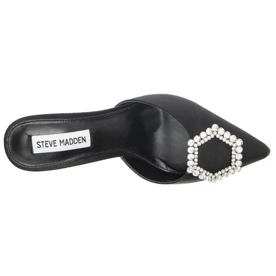 Steve Madden W' Luxe City Black Satin Sandals