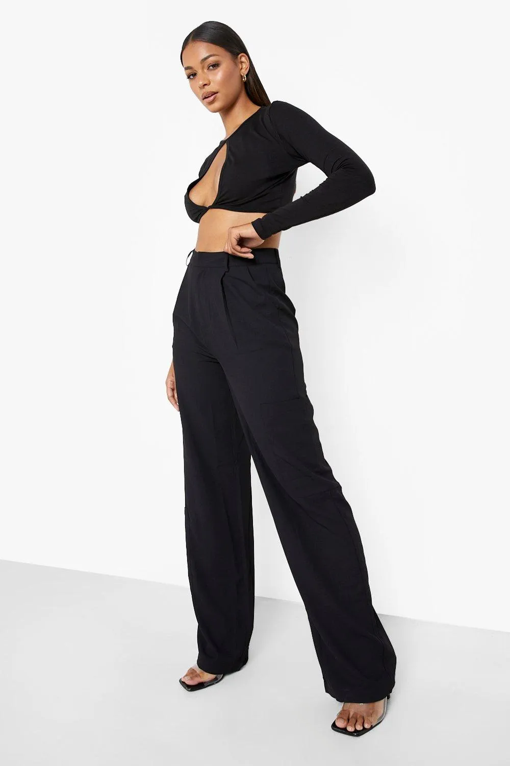 Straight Leg Tailored Cargo Pants