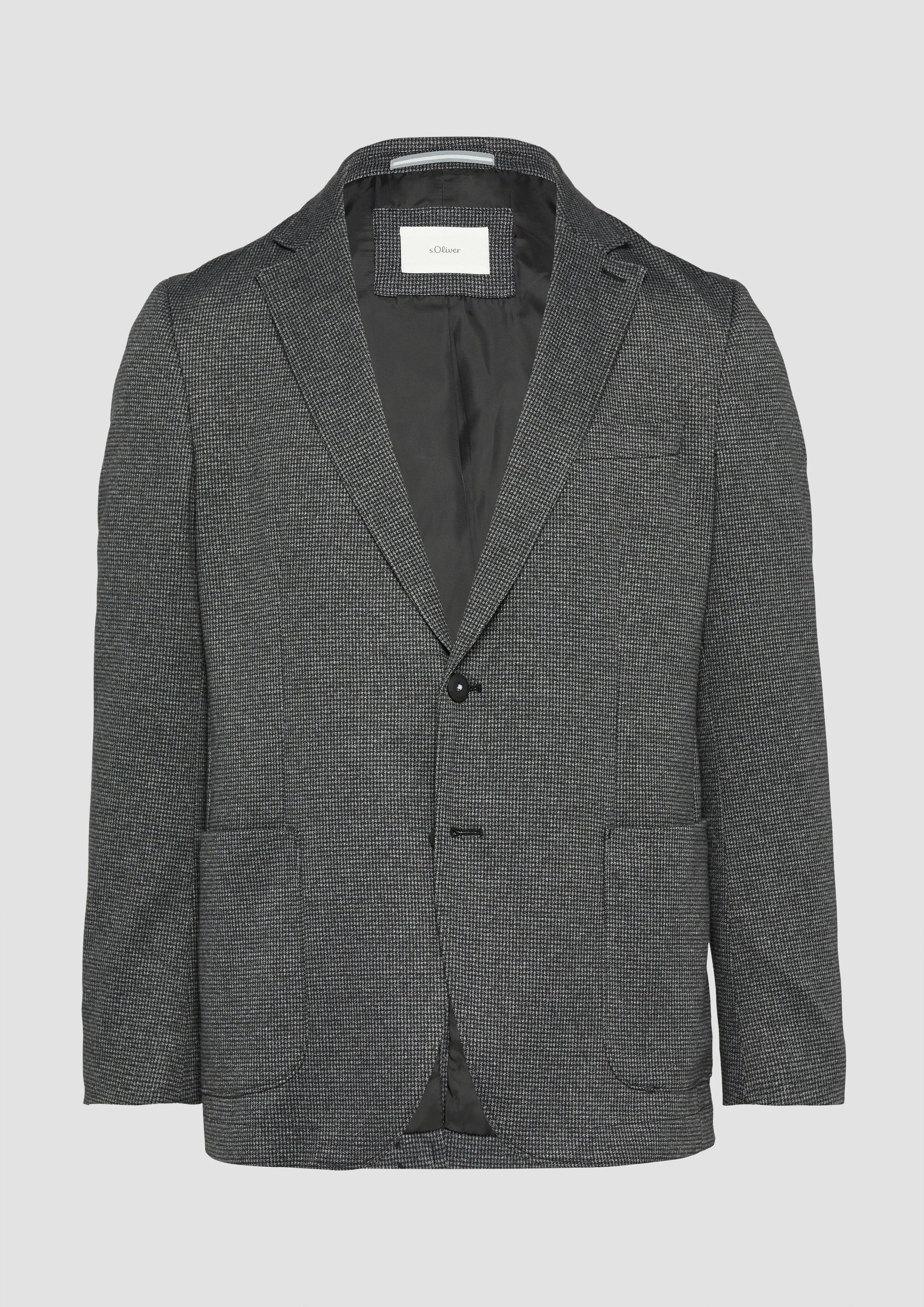 Stretch jersey sports jacket with a houndstooth pattern