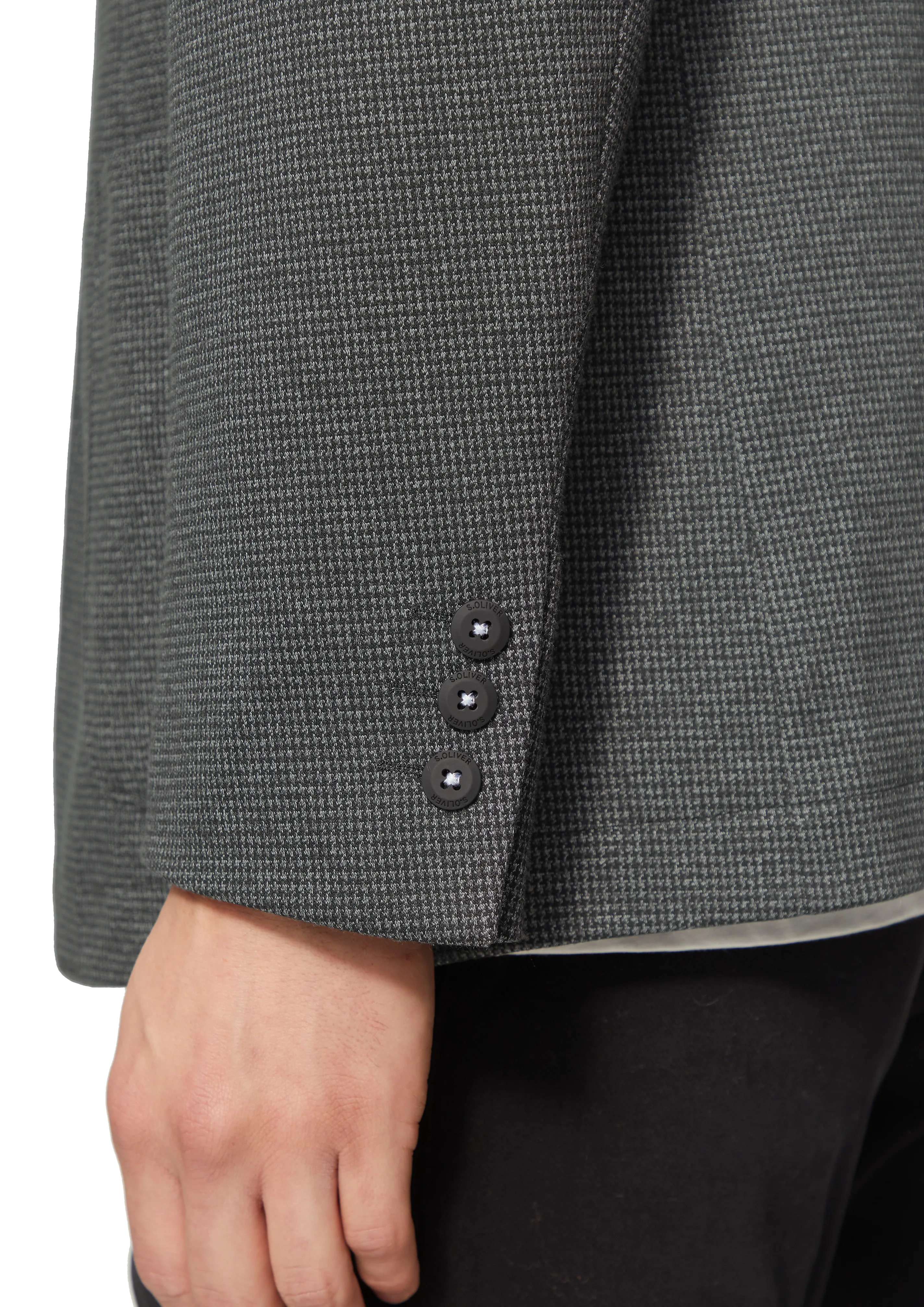 Stretch jersey sports jacket with a houndstooth pattern