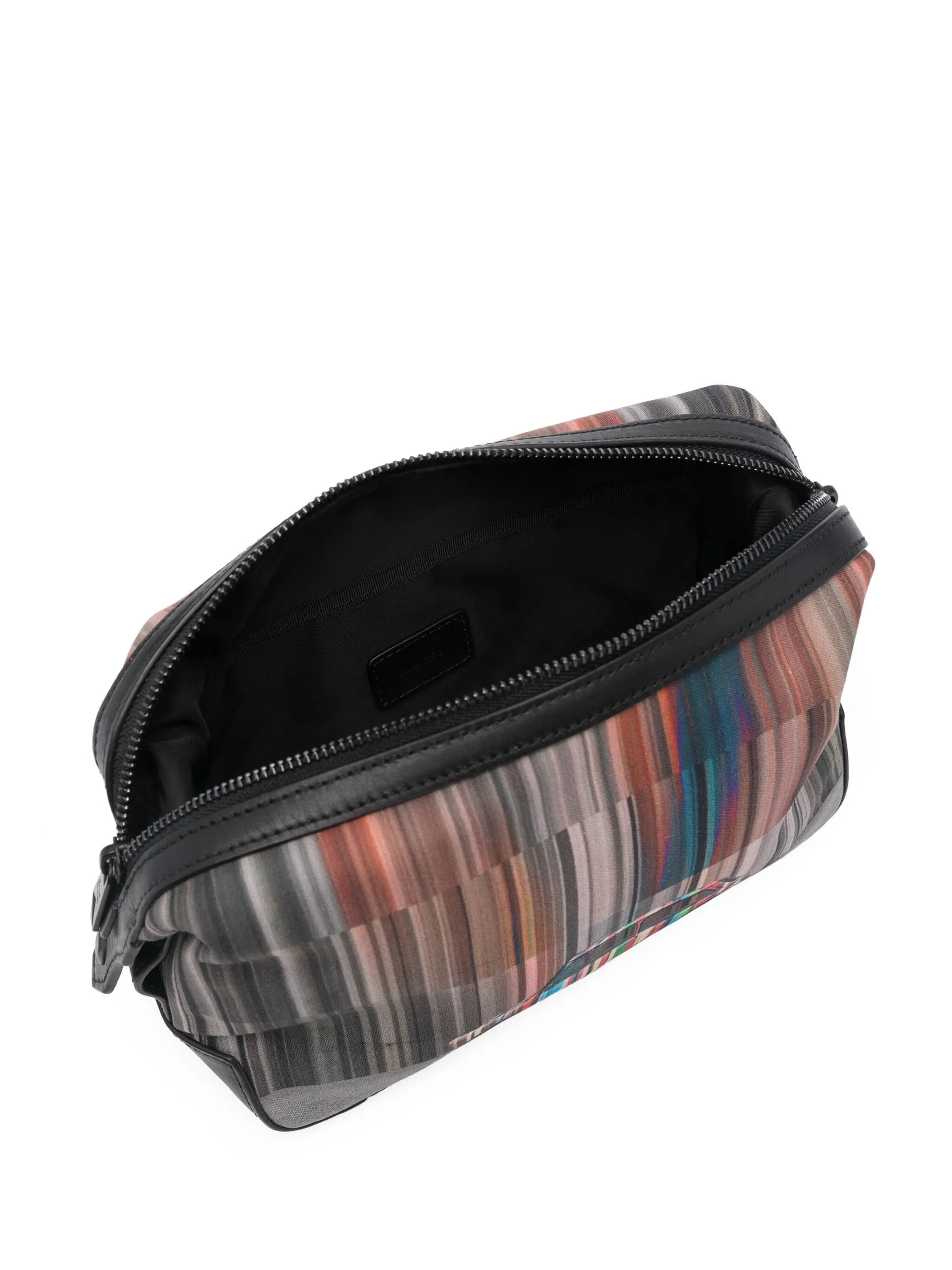 striped photograph-print wash bag