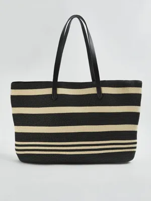 Striped Woven Beach Tote Bag | Women | George at ASDA