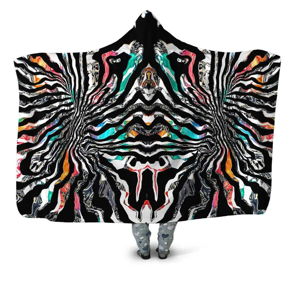 Stripped Chaos Hooded Blanket