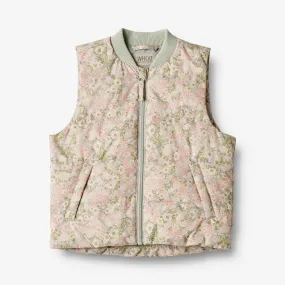 Summer Puffer Waistcoat Andre - sea salt roses
