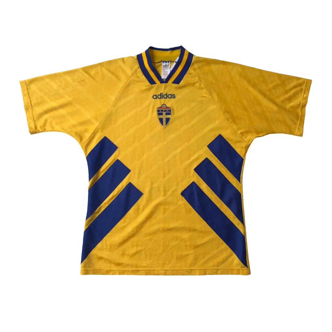 Sweden Original 1994/1996 Adidas Home Football Shirt Large