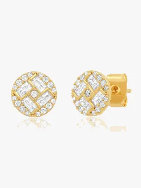    TAI  Circle Geometric CZ stud    