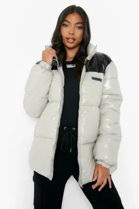 Tall Colorblock High Shine Puffer