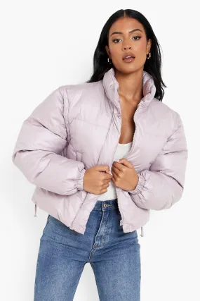 Tall Detachable Sleeve Crop Puffer