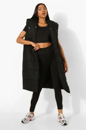 Tall Hooded Longline Puffer Vest