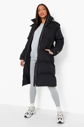 Tall Maxi Faux Fur Trim Puffer Jacket