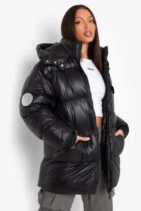 Tall Oversized Pocket Detail Puffer Jacket